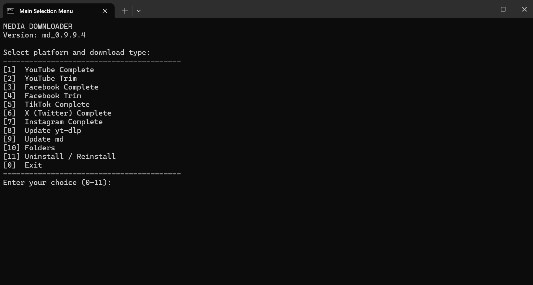 Media Doenloader interface preview